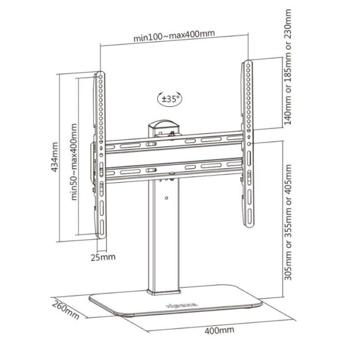 Soporte de Mesa Giratorio DT55S-217 para TV y Monitor de 32"-55"/ hasta 40 kg