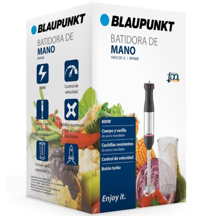 Batidora de mano Blaupunkt BP4008/ 800W/ Capacidad 1L