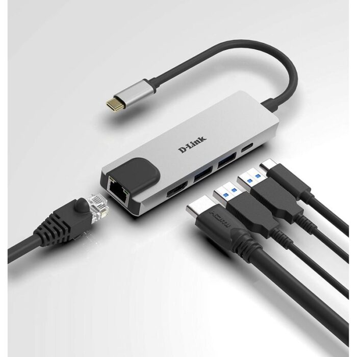 Docking USB Tipo-C D-Link DUB-M520/ 2xUSB/ 1xUSB Tipo-C/ 1xHDMI/ 1xRJ45/ 1xThunderbolt/ Gris