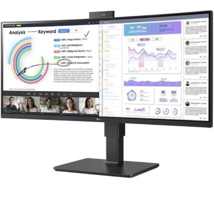 Monitor Profesional Ultrapanorámico Curvo LG 34BQ77QC-B 34"/ WQHD/ Webcam/ Multimedia/ Regulable en altura/ Negro