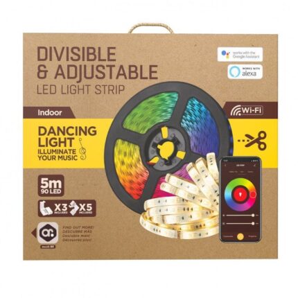 Tira LED Muvit IO MIOLST002/ 5m/ 24W/ Color RGB+CCT/ Regulable/ WiFi