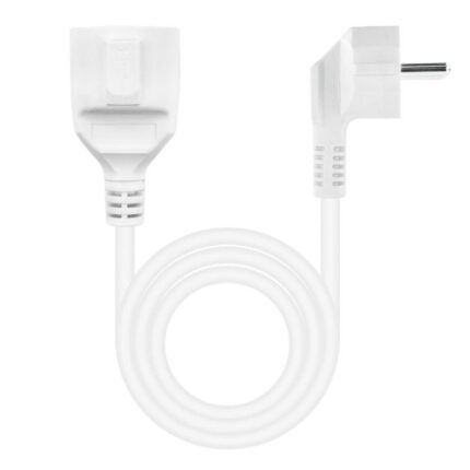 Cable Alargador de Corriente Nanocable 10.22.0602-W/ Schuko Hembra - Schuko Macho/ 2m/ Blanco