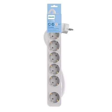 Regleta con Interruptor Philips CHP2164W/62/ 6 Tomas de corriente/ Cable 1.5m/ Blanco