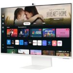 Smart Monitor Samsung M8 S32DM801UU 32"/ 4K/ Smart TV/ Webcam/ Multimedia/ Regulable en altura/ Blanco