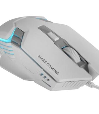 Ratón Gaming Mars Gaming MM024/ Hasta 4000 DPI/ Blanco