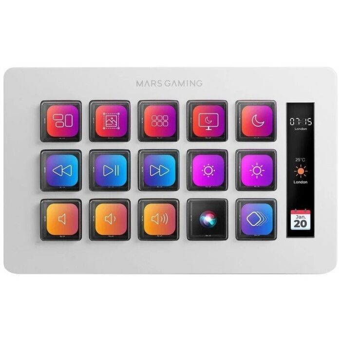 Stream Deck Slim Mars Gaming MSD-ONE/ 15 Teclas LCD/ Blanco