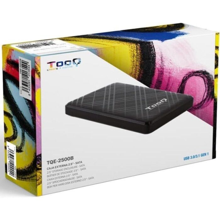 Caja Externa para Disco Duro de 2.5" TooQ TQE-2500B/ USB 3.1/ Sin Tornillos