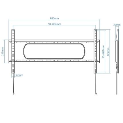 Soporte de Pared TooQ LP1090F-B para TV de 43-90"/ hasta 80kg