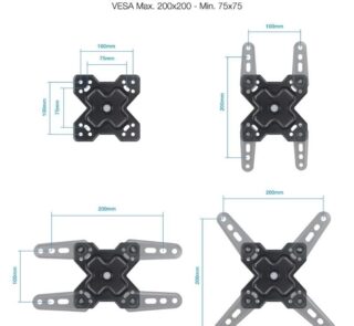 Soporte de Pared Extensible/ Giratorio/ Inclinable TooQ LP1344TN-B para TV de 13-43"/ hasta 20kg