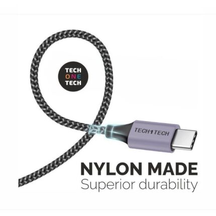 Cable USB 2.0 Tipo-C Tech One Tech TEC2023/ USB Tipo-C Macho - USB Macho/ 2m/ Gris