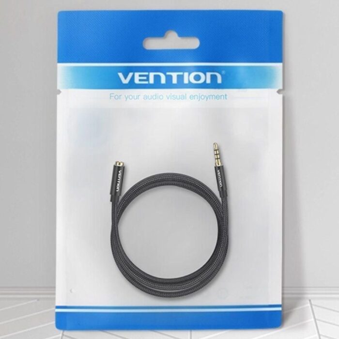 Cable Estéreo Vention BHCBD/ Jack 3.5 Macho - Jack 3.5 Hembra/ 50cm/ Negro