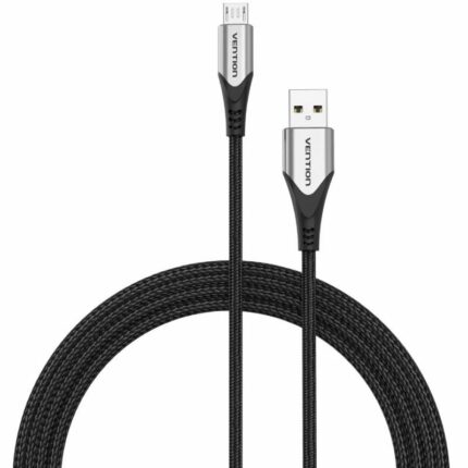 Cable USB 2.0 Vention COAHH/ microUSB Macho - USB Macho/ Hasta 60W/ 480Mbps/ 2m/ Gris