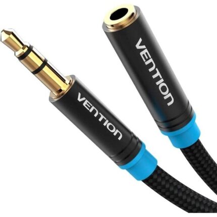 Cable Estéreo Vention VAB-B06-B200-M/ Jack 3.5 Macho - Jack 3.5 Hembra/ 2m/ Negro