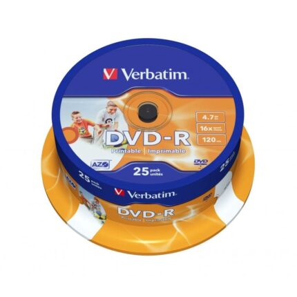 DVD-R Verbatim Imprimible 16X/ Tarrina-25uds