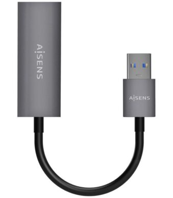 Adaptador USB 3.0 Aisens A106-0708/ USB Macho - RJ45 Hembra/ 15cm/ Gris