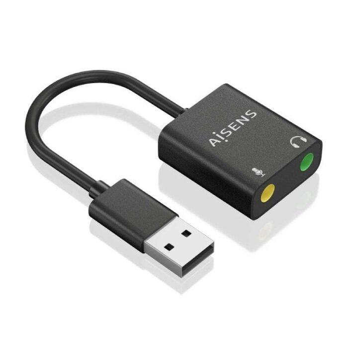 Tarjeta de Sonido Aisens A106-0769/ USB Macho - 2xJack 3.5 Hembra