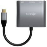 Conversor Aisens A109-0669/ USB Tipo-C Macho/ HDMI Hembra - USB Hembra - USB Tipo-C Hembra/ 15cm/ Gris