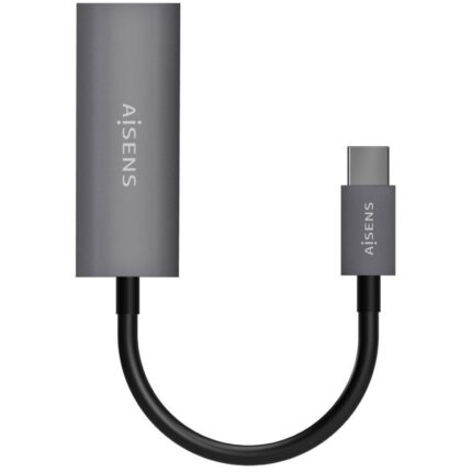 Adaptador USB Tipo-C Aisens A109-0709/ USB Tipo-C Macho - RJ45 Hembra/ 1000Mbps/ 15cm/ Gris