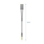 Adaptador Aisens A128-0415/ Jack 3.5 Macho - 2x Jack 3.5 Hembra/ 25cm/ Gris