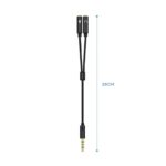 Adaptador Aisens A128-0416/ Jack 3.5 Macho - 2x Jack 3.5 Hembra/ 25cm/ Negro