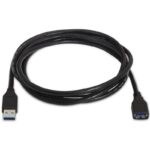 Cable Alargador USB 3.0 Aisens A105-0041/ USB Macho - USB Hembra/ Hasta 9W/ 625Mbps/ 1m/ Negro