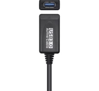 Cable Alargador USB 3.0 con Amplificador Aisens A105-0525/ USB Macho - USB Hembra/ Hasta 9W/ 625Mbps/ 5m/ Negro