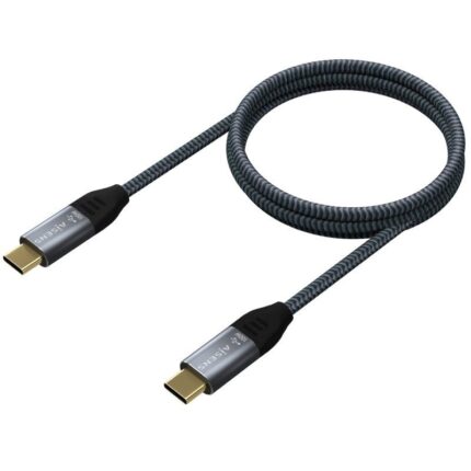 Cable USB 3.2 Tipo-C Aisens A107-0634 20GBPS 5A 100W/ USB Tipo-C Macho - USB Tipo-C Macho/ Hasta 100W/ 2500Mbps/ 2m/ Gris