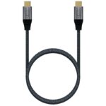 Cable USB 3.2 Tipo-C Aisens A107-0670 20GBPS 100W/ USB Tipo-C Macho - USB Tipo-C Macho/ Hasta 100W/ 2500Mbps/ 60cm/ Gris