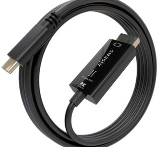 Cable Conversor Aisens A109-0879/ USB Tipo-C Macho - DisplayPort Macho/ 1.8m/ Negro