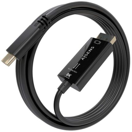 Cable Conversor Aisens A109-0879/ USB Tipo-C Macho - DisplayPort Macho/ 1.8m/ Negro