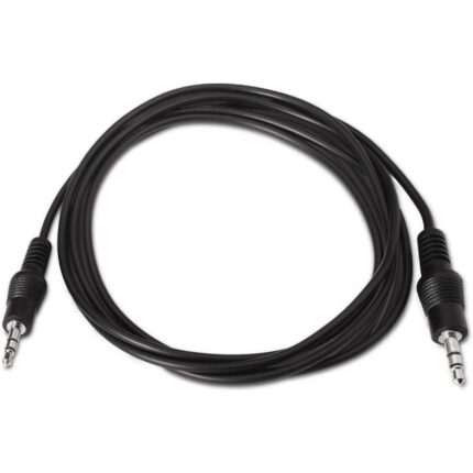 Cable Estéreo Aisens A128-0141/ Jack 3.5 Macho - Jack 3.5 Macho/ Hasta 0.1W/ 30cm/ Negro