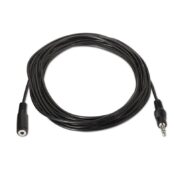 Adaptador Estéreo Aisens A128-0145/ Jack 3.5 Macho - Jack 3.5 Hembra/ Hasta 0.1W/ 1.5m/ Negro