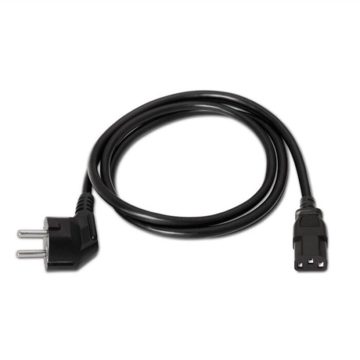 Cable Alimentación Aisens A132-0169/ CEE(7-7) Macho - C13 Hembra/ Hasta 1500W/ 5m/ Negro