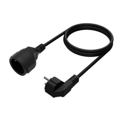 Cable Alargador de Alimentación Aisens A132-0602/ CEE7 Macho - CEE7 Hembra/ Hasta 1500W/ 5m/ Negro