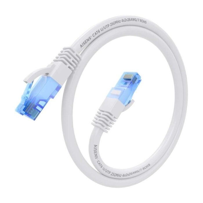 Cable de Red RJ45 AWG26 CCA UTP Aisens A135-0818 Cat.6/ 75cm/ Blanco