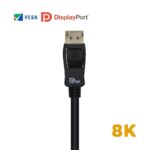 Cable DisplayPort 1.4 8K Aisens A149-0432/ DisplayPort Macho - DisplayPort Macho/ 2m/ Certificado/ Negro