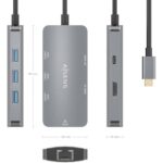 Docking USB Tipo-C Aisens ASUC-6P019-GR/ 1xHDMI/ 3xUSB/ 1xRJ45/ 1xUSB Tipo-C PD/ Gris