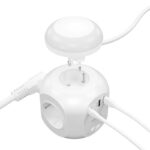 Regleta con Interruptor y Luz Nocturna Aisens ASPS-2A1CLPQ02-W/ 4 Tomas de Corriente/ 1 USB Tipo-C PD/ 2 USB/ Cable 1.8m/ Blanco