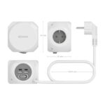 Regleta con Interruptor Aisens ASPS-2A2C04-W/ 3 Tomas de Corriente/ 2 USB Tipo-C/ 2 USB/ Cable 1.4m/ Blanco