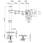 Soporte para Monitor y TV Aisens DT32TSR-147/ hasta 9kg