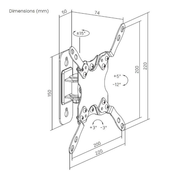 Soporte de Pared Giratorio/ Inclinable/ Nivelable Aisens WT42TSL-273 para Monitores y TV de 13-42"/ hasta 20kg