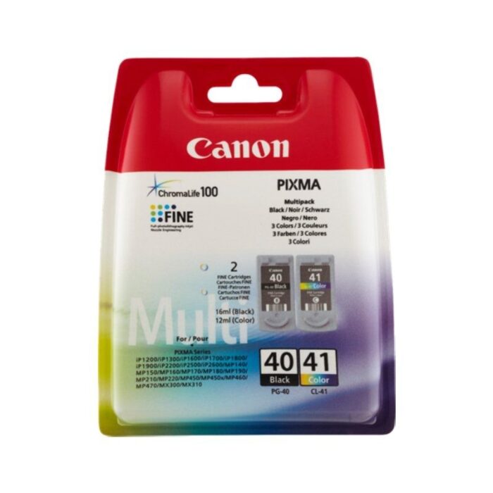 Cartucho de Tinta Original Canon PG-40 + CL-41 Multipack/ Negro/ Tricolor