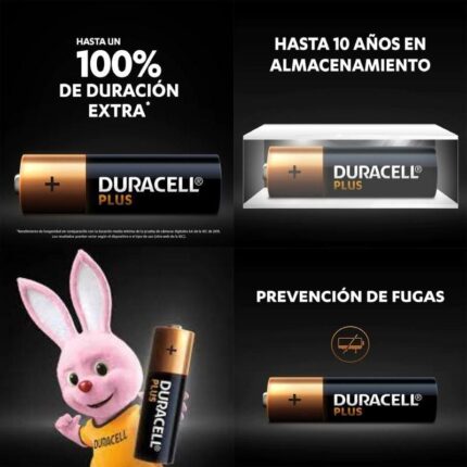 Pack de 8 Pilas AA Duracell Plus Extra Life LR6-MN1500AA8/ 1.5V/ Alcalinas