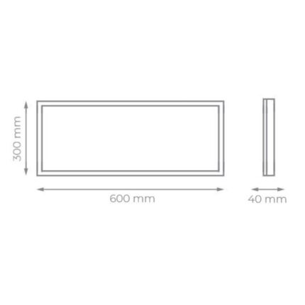 Panel LED Iglux 626203/ Rectangular/ Ø600x300mm/ Potencia 28W/ 3410 Lúmenes/ 6000ºK/ Blanco