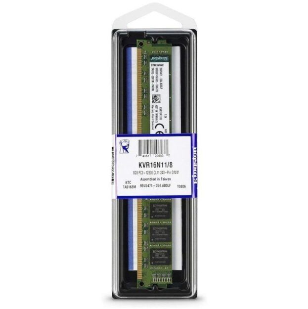 Memoria RAM Kingston ValueRAM 8GB/ DDR3/ 1600MHz/ 1.5V/ CL11/ DIMM