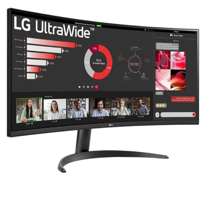 Monitor Profesional Ultrapanorámico Curvo LG 34WR50QK-B 34"/ WQHD/ Negro