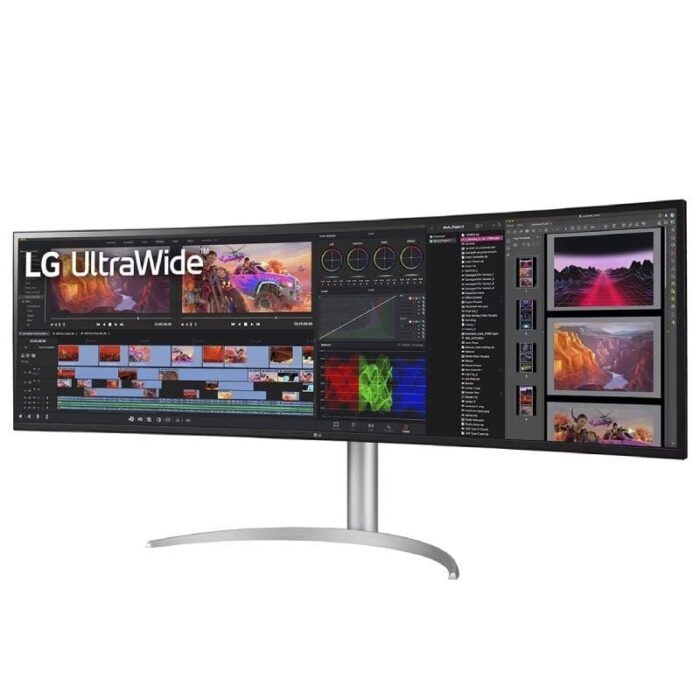 Monitor Gaming Ultrapanorámico Curvo LG UltraGear 49WQ95C-W 49"/ Dual QHD/ Multimedia/ Regulable en altura/ Blanco