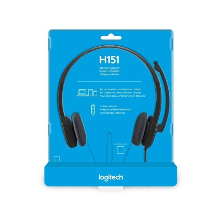 Auriculares Logitech H151/ con Micrófono/ Jack 3.5/ Negros