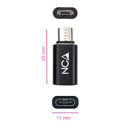 Adaptador Nanocable 10.02.0014/ MicroUSB Macho - USB Tipo-C Hembra