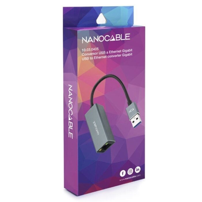 Adaptador USB 3.0 - RJ45 Nanocable 10.03.0405/ 1000Mbps